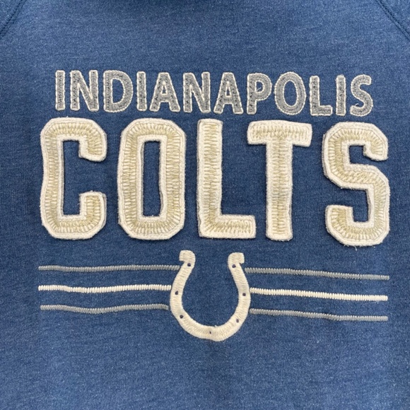 Indianapolis Colts NFL Athletic Campus Crew Hoodie Blue Men’s Size Small - Picture 10 of 15